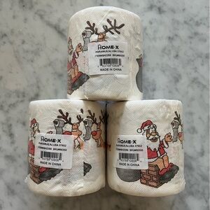 NWT 3 Rolls of Santa Toilet Paper